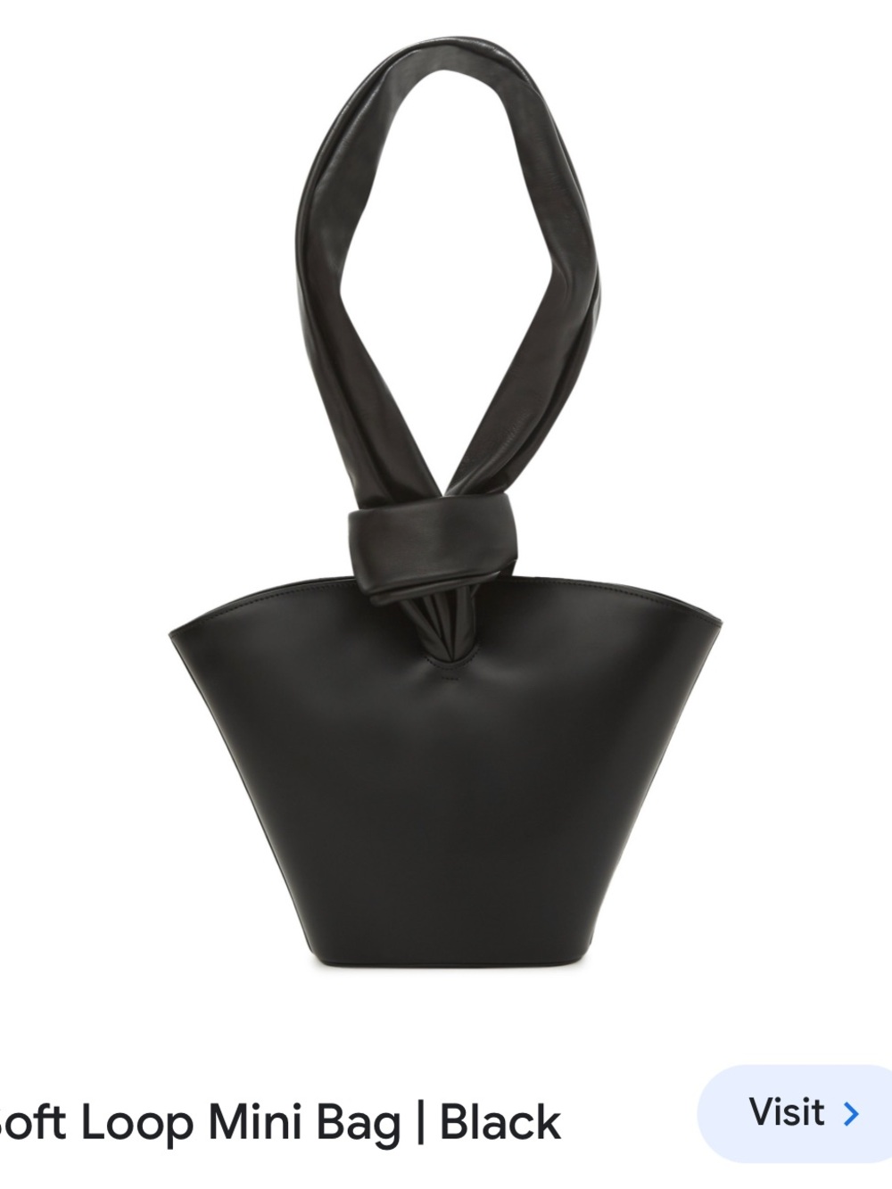 Little Liffner Black Leather Knot-Handle Tote